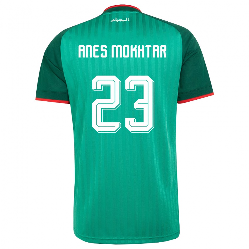 גברים אלג'יריה Mohamed Anes Mokhtar #23 ירוק אדום לבן הרחק ג'רזי 26-28 חולצה קצרה