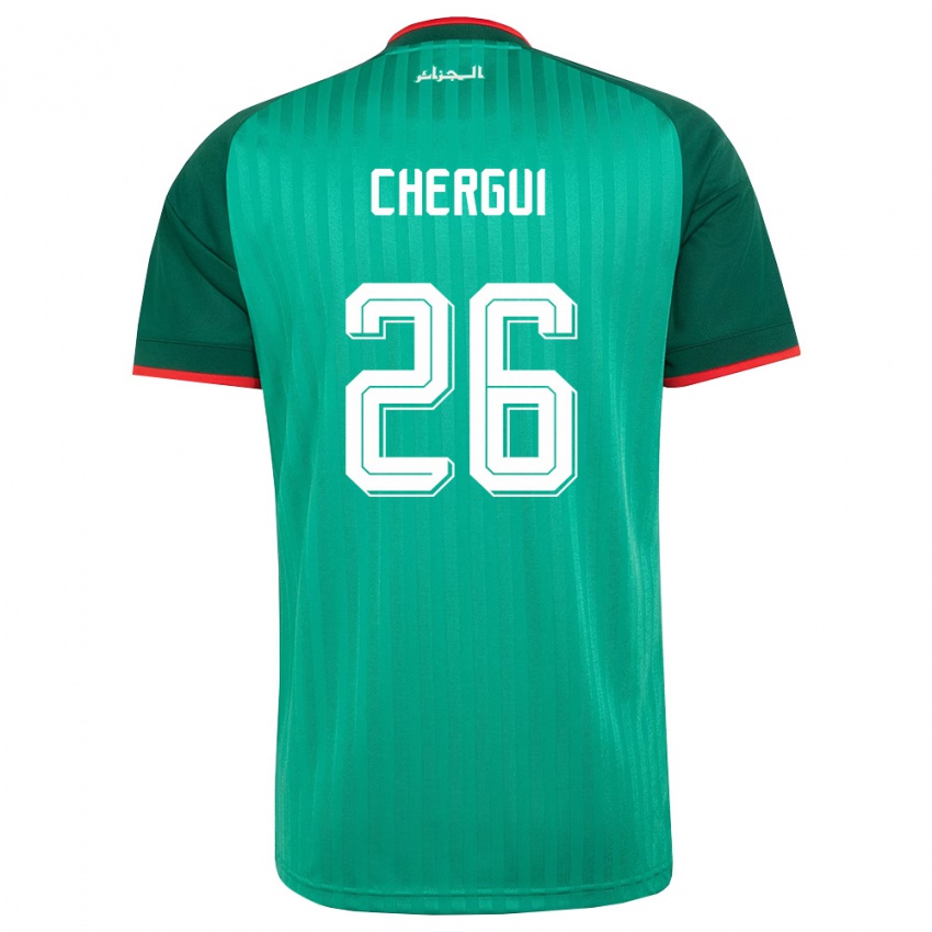 גברים אלג'יריה סמיר צ'רגי #26 ירוק אדום לבן הרחק ג'רזי 26-28 חולצה קצרה