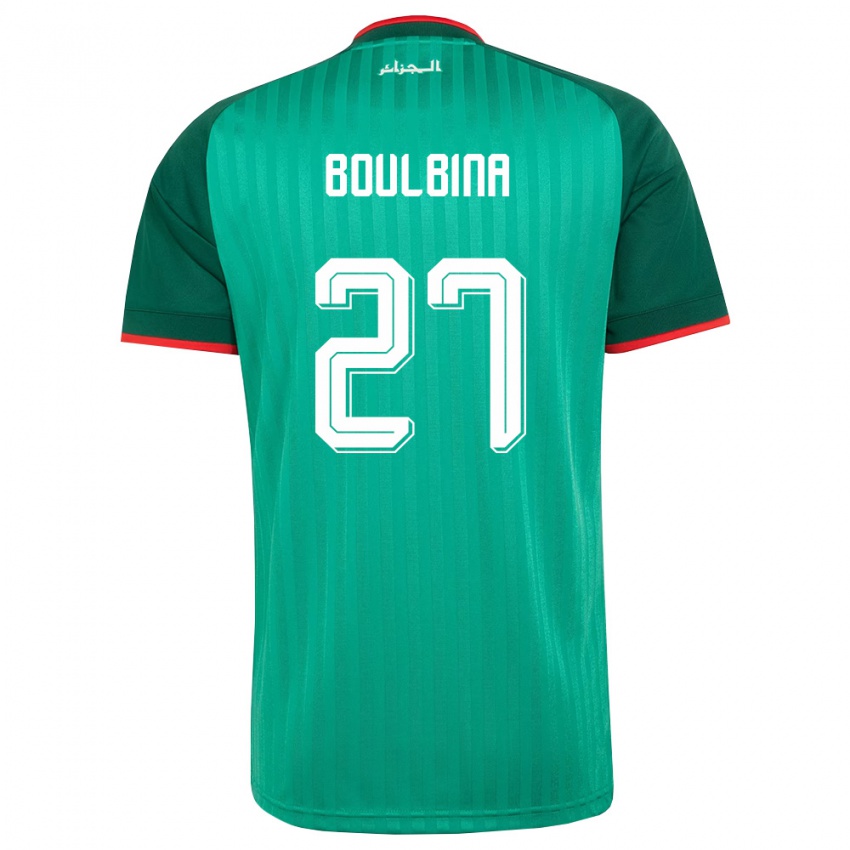 גברים אלג'יריה Adil Boulbina #27 ירוק אדום לבן הרחק ג'רזי 26-28 חולצה קצרה