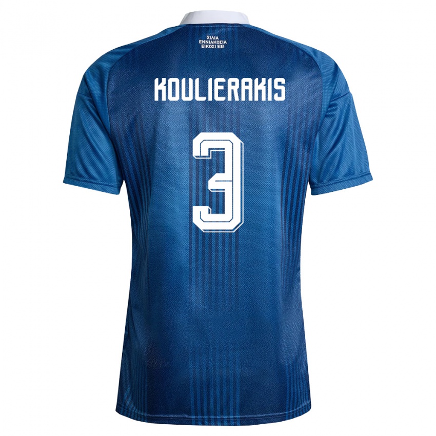גברים יוון קונסטנטינוס קוליאראקיס #3 כהה כחול לבן הרחק ג'רזי 26-28 חולצה קצרה