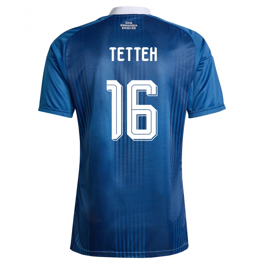 גברים יוון אנדרוס טטה #16 כהה כחול לבן הרחק ג'רזי 26-28 חולצה קצרה