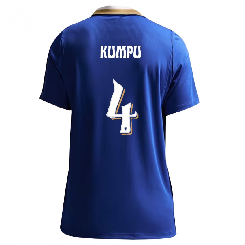 גברים פינלנד Ville Kumpu #4 כחול לבן הרחק ג'רזי 26-28 חולצה קצרה
