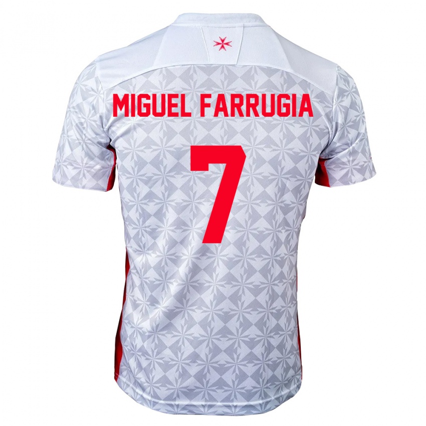 גברים מלטה Miguel Farrugia #7 אפור לבן אדום הרחק ג'רזי 26-28 חולצה קצרה