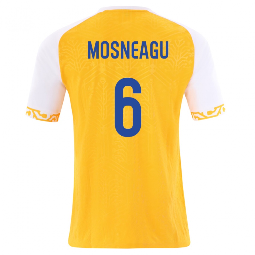 גברים מולדובה Gheorghe Mosneagu #6 צהוב לבן הרחק ג'רזי 26-28 חולצה קצרה