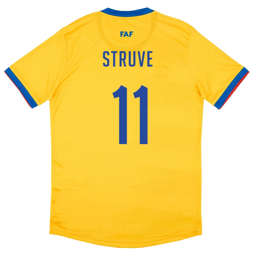 גברים אנדורה Biel Struve #11 צהוב כחול אדום הרחק ג'רזי 26-28 חולצה קצרה