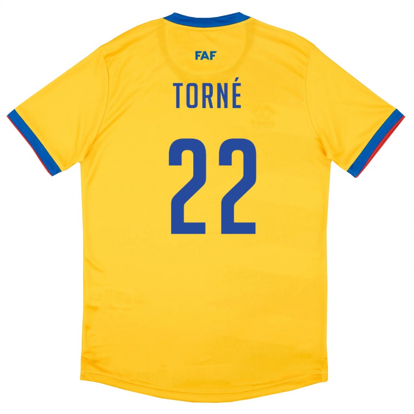 גברים אנדורה Marc Torné #22 צהוב כחול אדום הרחק ג'רזי 26-28 חולצה קצרה