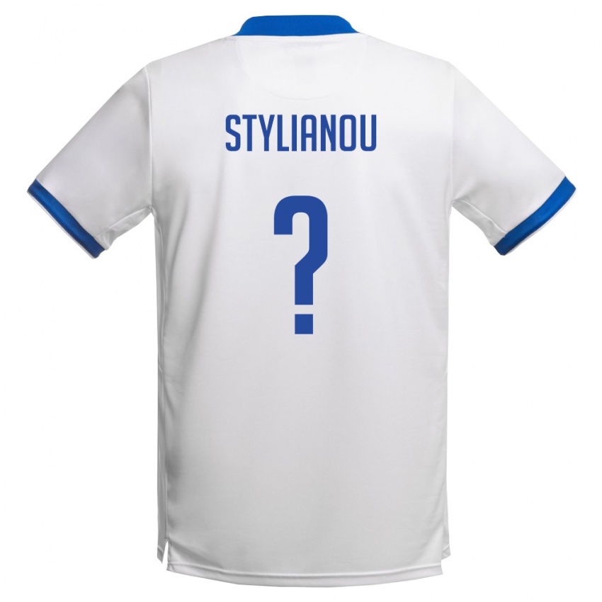 גברים קפריסין Ilias Stylianou #0 לבן כחול מלכותי הרחק ג'רזי 26-28 חולצה קצרה
