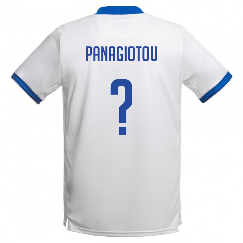 גברים קפריסין Orestis Panagiotou #0 לבן כחול מלכותי הרחק ג'רזי 26-28 חולצה קצרה