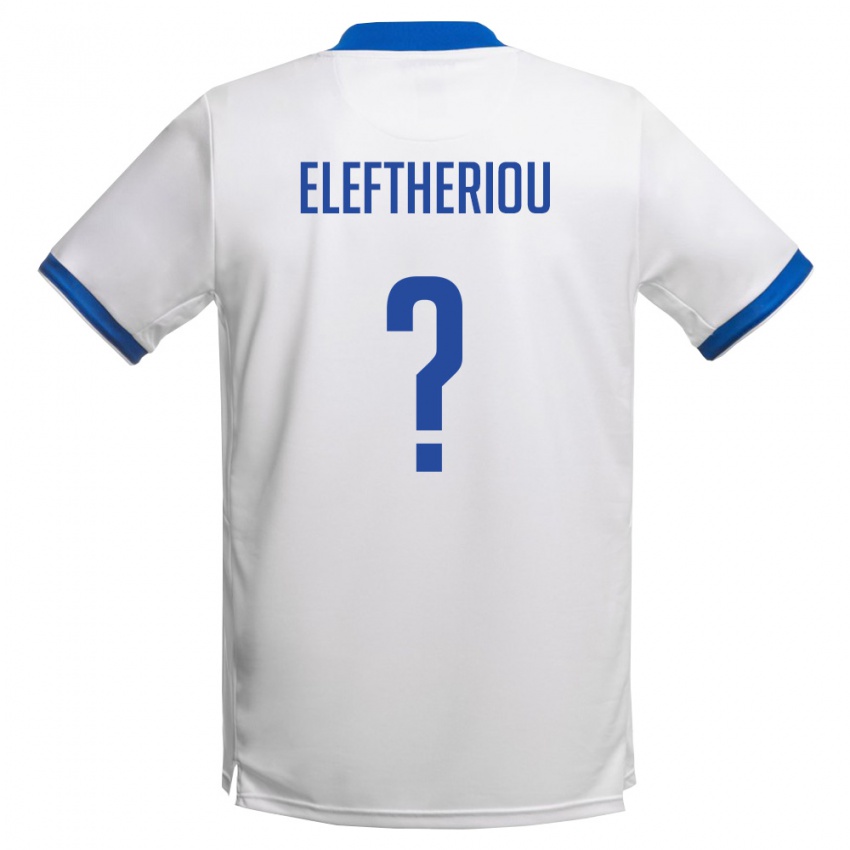 גברים קפריסין Andreas Eleftheriou #0 לבן כחול מלכותי הרחק ג'רזי 26-28 חולצה קצרה