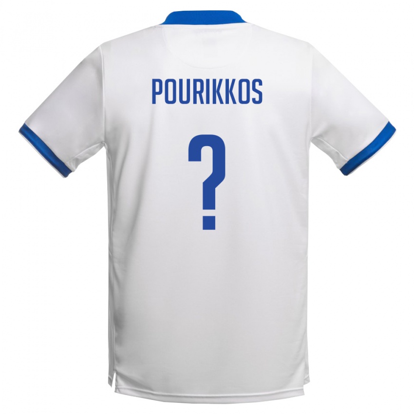 גברים קפריסין Sotiris Pourikkos #0 לבן כחול מלכותי הרחק ג'רזי 26-28 חולצה קצרה