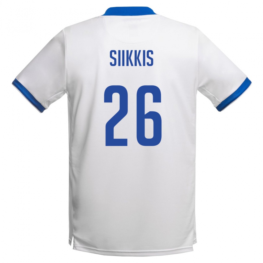 גברים קפריסין Andreas Siikkis #26 לבן כחול מלכותי הרחק ג'רזי 26-28 חולצה קצרה