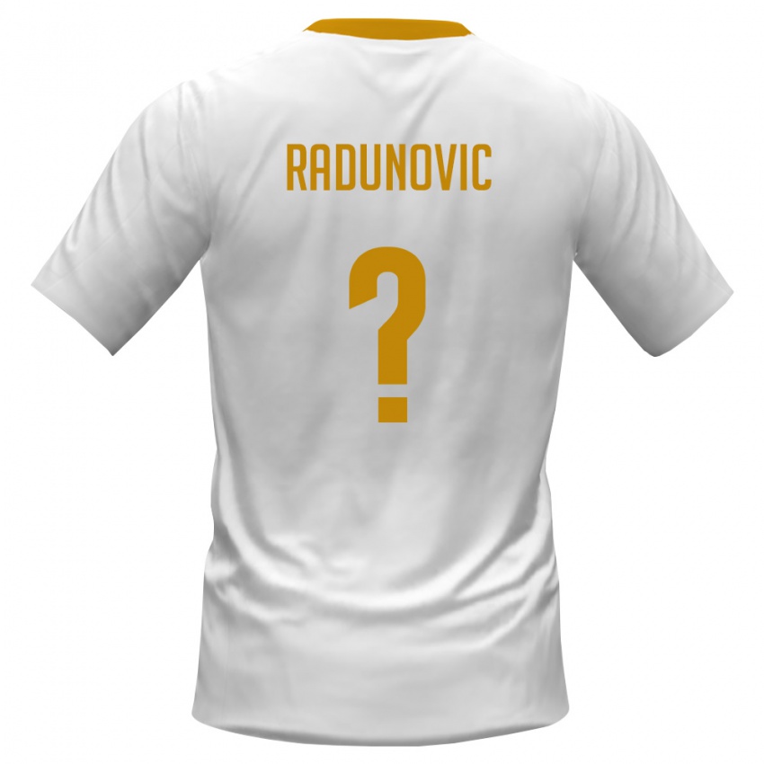 גברים מונטנגרו Radovan Radunovic #0 לבן אדום צהוב הרחק ג'רזי 26-28 חולצה קצרה