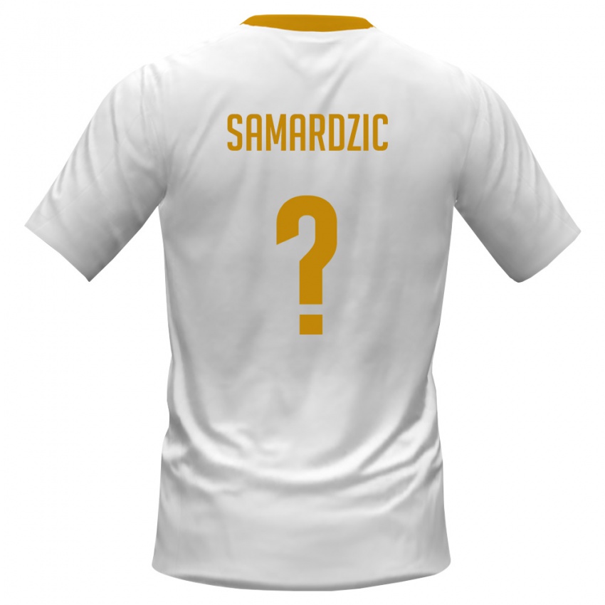 גברים מונטנגרו Uroš Samardžić #0 לבן אדום צהוב הרחק ג'רזי 26-28 חולצה קצרה