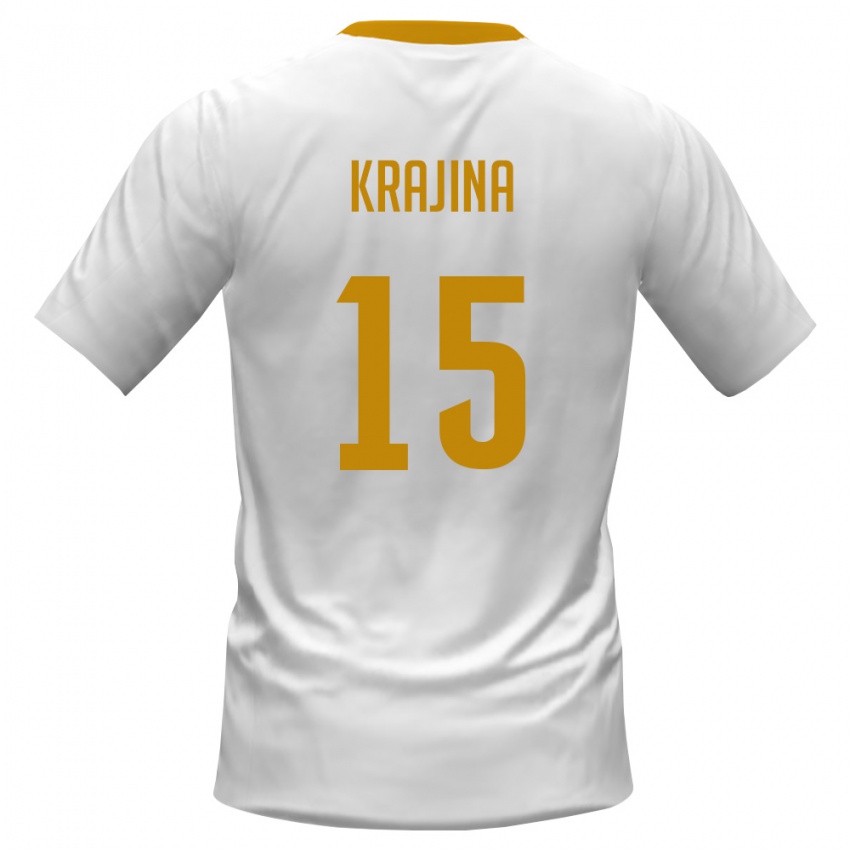 גברים מונטנגרו עומאר קראג׳ינה #15 לבן אדום צהוב הרחק ג'רזי 26-28 חולצה קצרה