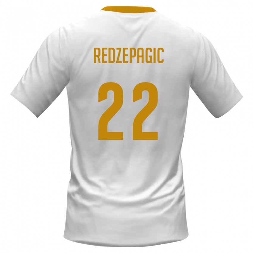 גברים מונטנגרו Imran Redzepagic #22 לבן אדום צהוב הרחק ג'רזי 26-28 חולצה קצרה