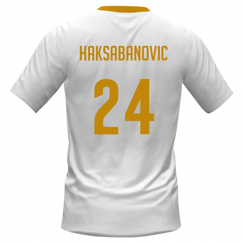 גברים מונטנגרו סיאד הקשאבנוביץ' #24 לבן אדום צהוב הרחק ג'רזי 26-28 חולצה קצרה