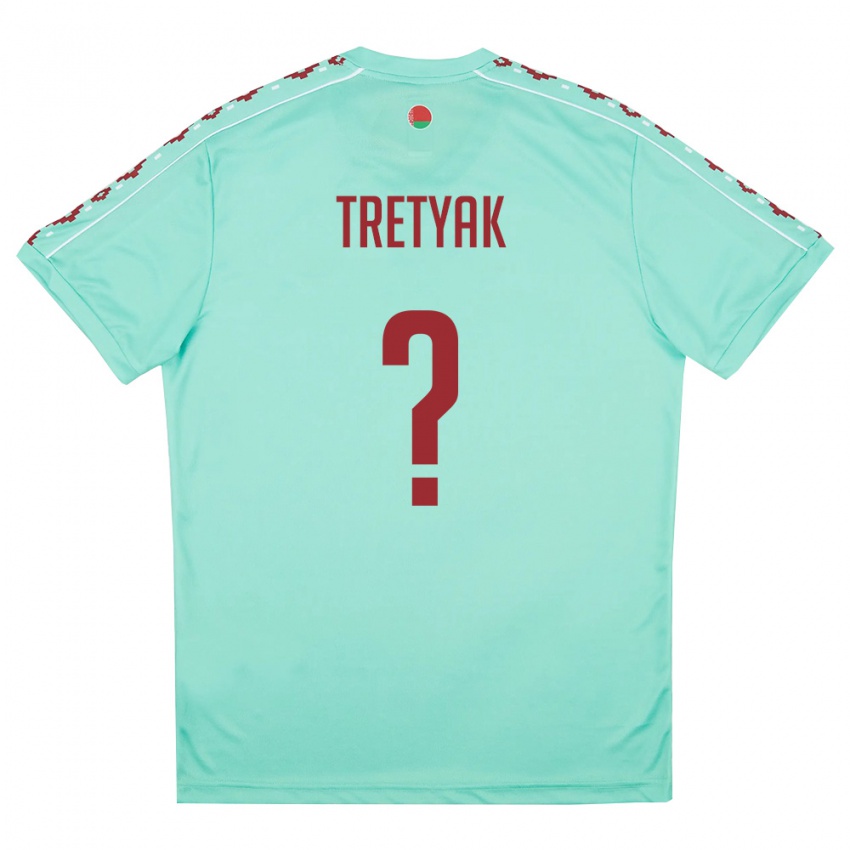 גברים בלארוס Yaromir Tretyak #0 ירוק בהיר בורדו הרחק ג'רזי 26-28 חולצה קצרה