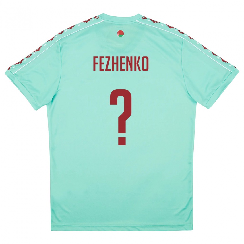 גברים בלארוס Vladislav Fezhenko #0 ירוק בהיר בורדו הרחק ג'רזי 26-28 חולצה קצרה