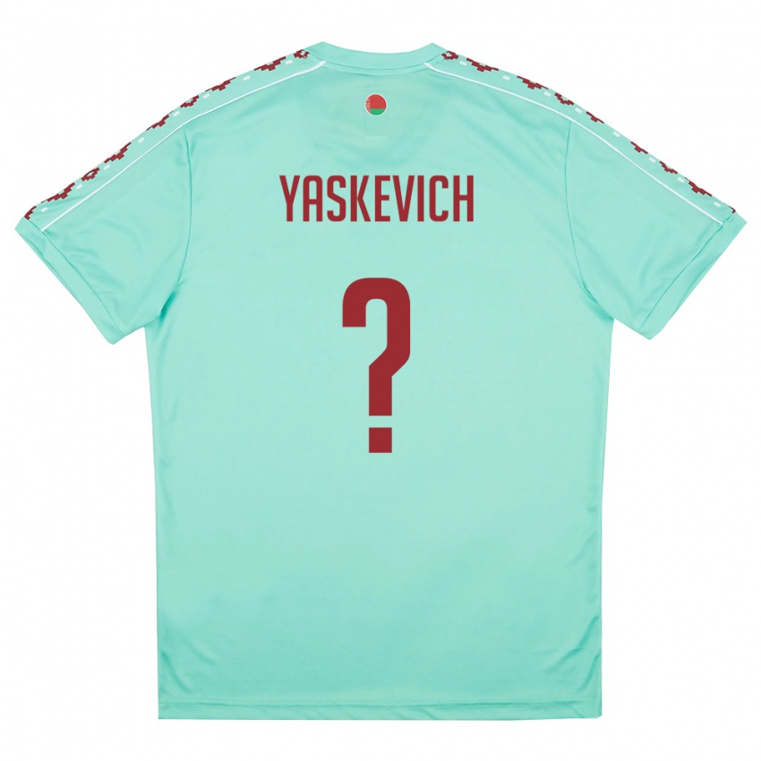 גברים בלארוס Maksim Yaskevich #0 ירוק בהיר בורדו הרחק ג'רזי 26-28 חולצה קצרה