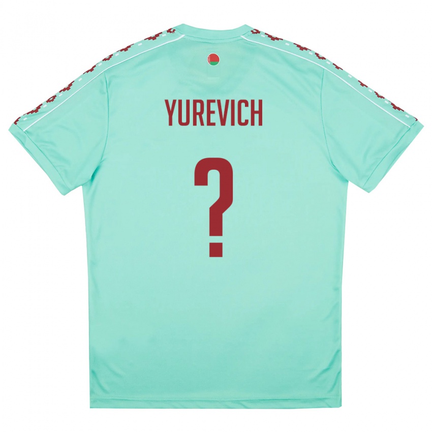 גברים בלארוס Igor Yurevich #0 ירוק בהיר בורדו הרחק ג'רזי 26-28 חולצה קצרה