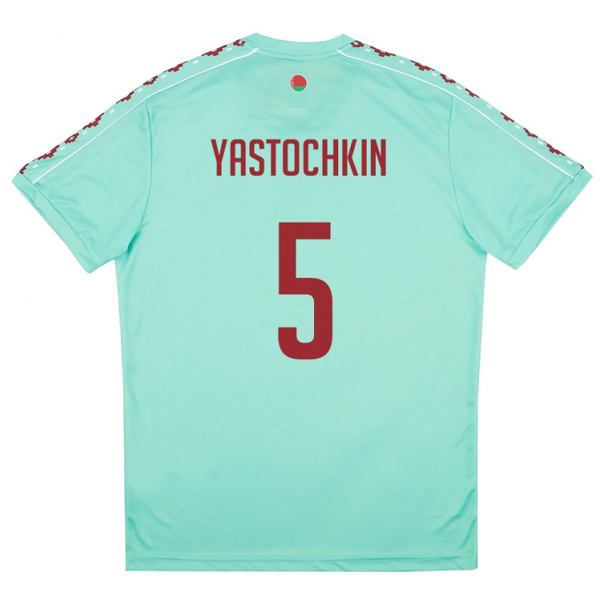 גברים בלארוס Anatoliy Yastochkin #5 ירוק בהיר בורדו הרחק ג'רזי 26-28 חולצה קצרה