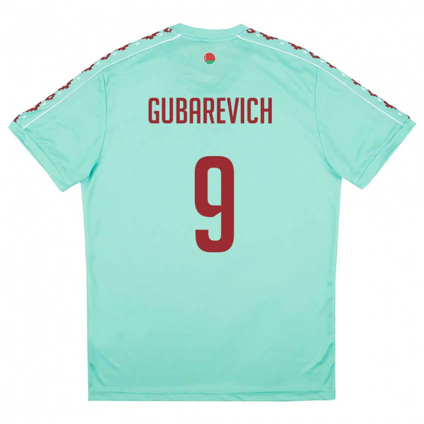 גברים בלארוס Ilya Gubarevich #9 ירוק בהיר בורדו הרחק ג'רזי 26-28 חולצה קצרה