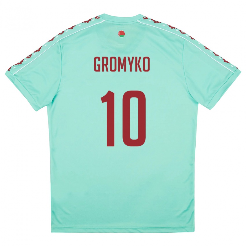 גברים בלארוס ואלרי גרומיקו #10 ירוק בהיר בורדו הרחק ג'רזי 26-28 חולצה קצרה