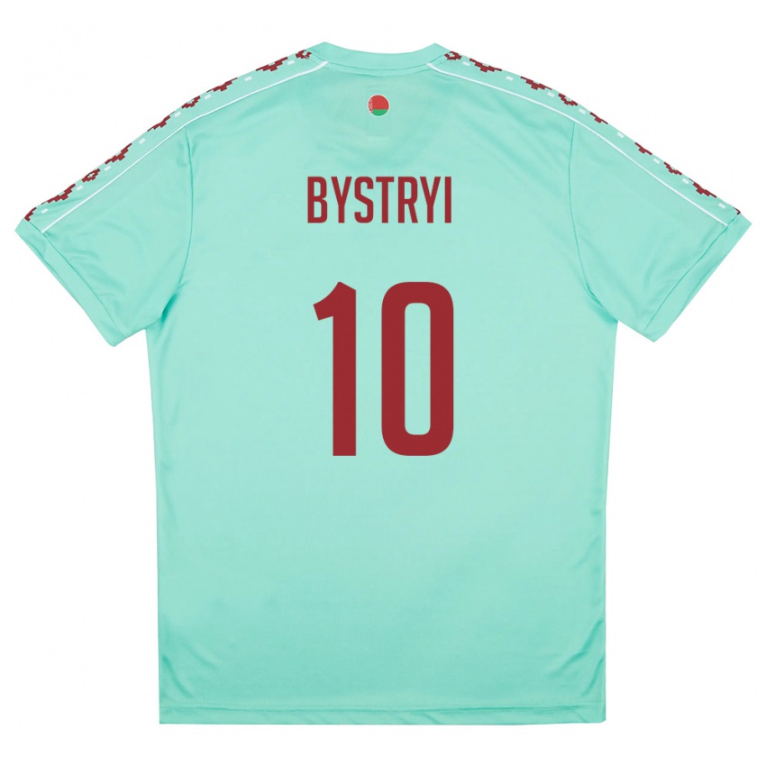 גברים בלארוס Ivan Bystryi #10 ירוק בהיר בורדו הרחק ג'רזי 26-28 חולצה קצרה