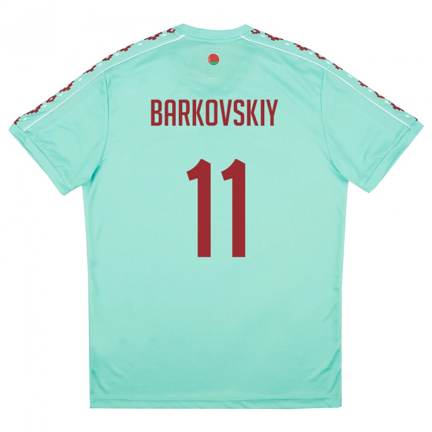 גברים בלארוס German Barkovskiy #11 ירוק בהיר בורדו הרחק ג'רזי 26-28 חולצה קצרה