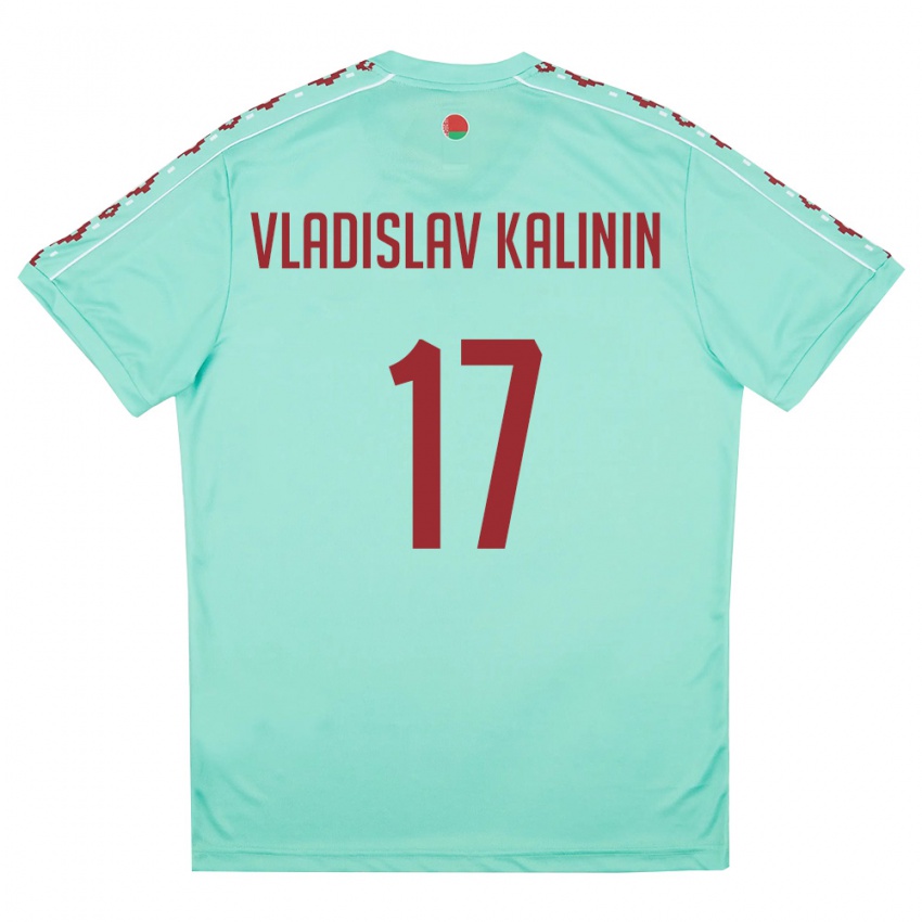 גברים בלארוס ולדיסלב קלינין #17 ירוק בהיר בורדו הרחק ג'רזי 26-28 חולצה קצרה