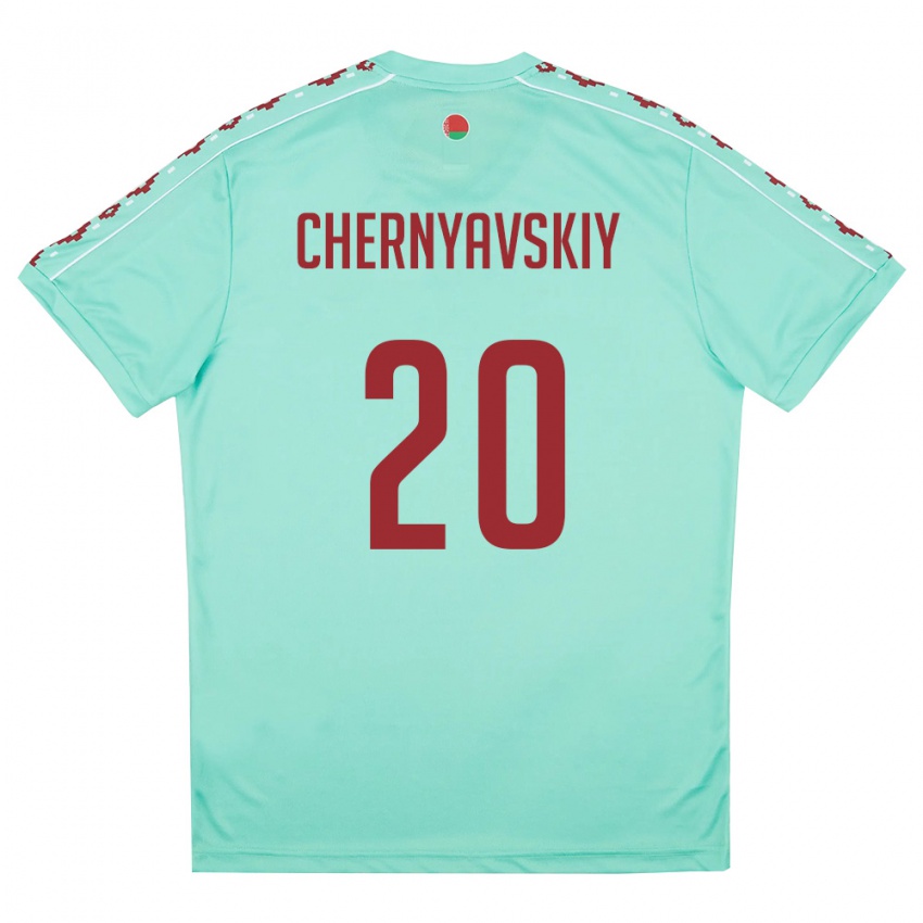 גברים בלארוס Vasiliy Chernyavskiy #20 ירוק בהיר בורדו הרחק ג'רזי 26-28 חולצה קצרה