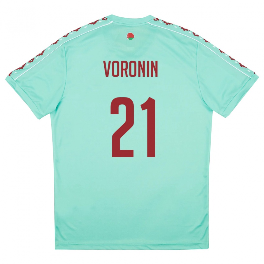 גברים בלארוס Vladislav Voronin #21 ירוק בהיר בורדו הרחק ג'רזי 26-28 חולצה קצרה