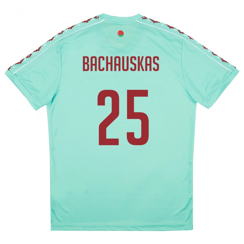 גברים בלארוס Ivan Bachauskas #25 ירוק בהיר בורדו הרחק ג'רזי 26-28 חולצה קצרה