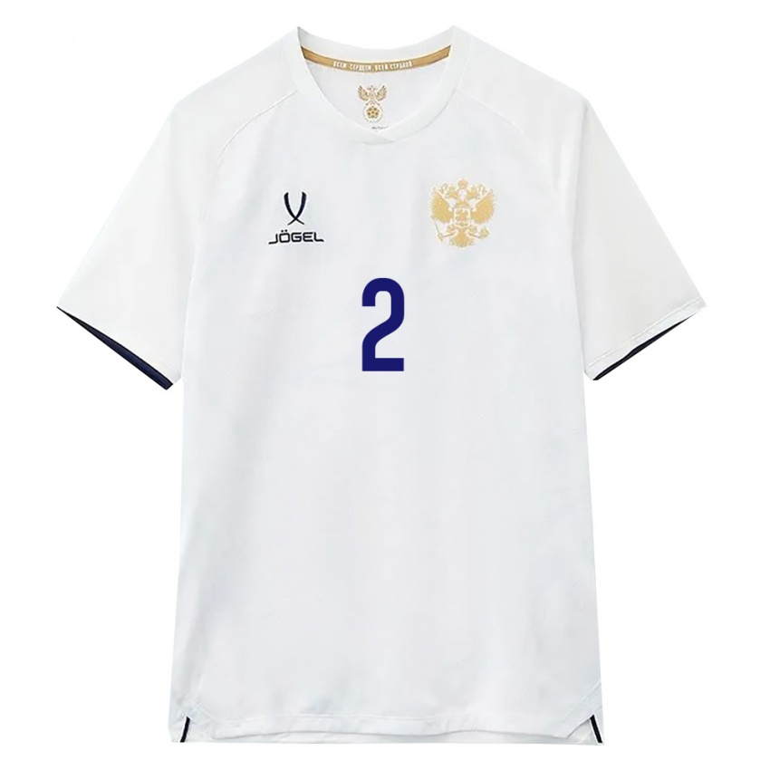 גברים רוסיה Igor Rusyaev #2 לבן חום שחור הרחק ג'רזי 26-28 חולצה קצרה