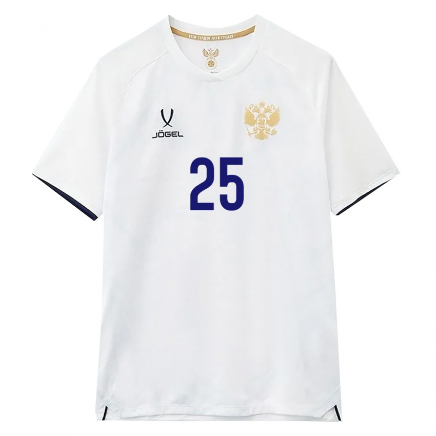 גברים רוסיה Danil Prutsev #25 לבן חום שחור הרחק ג'רזי 26-28 חולצה קצרה