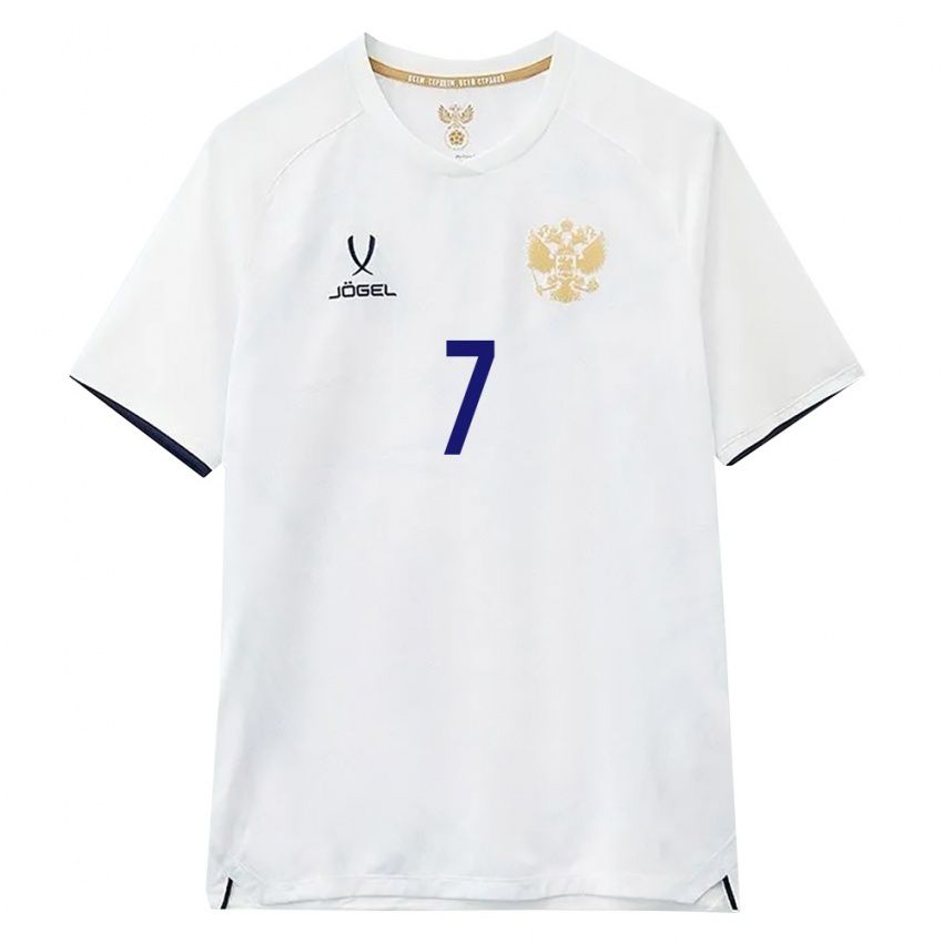 גברים רוסיה Aleksandr Braginets #7 לבן חום שחור הרחק ג'רזי 26-28 חולצה קצרה