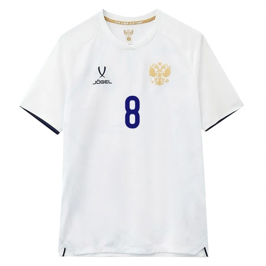 גברים רוסיה אנדריי איבלב #8 לבן חום שחור הרחק ג'רזי 26-28 חולצה קצרה