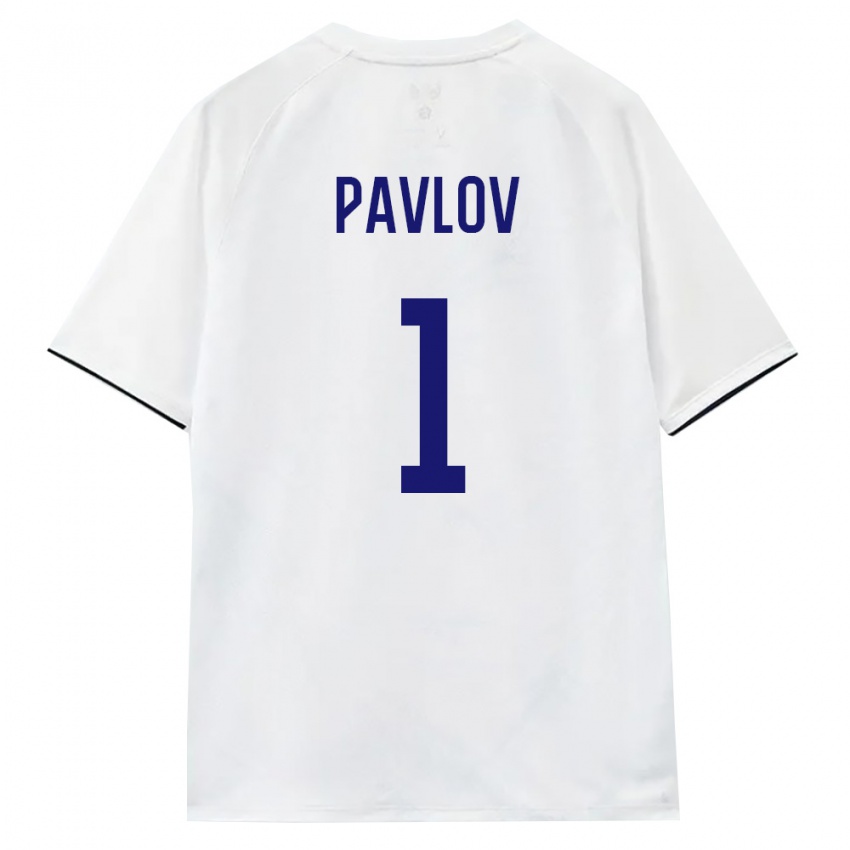 גברים רוסיה Nikita Pavlov #1 לבן חום שחור הרחק ג'רזי 26-28 חולצה קצרה
