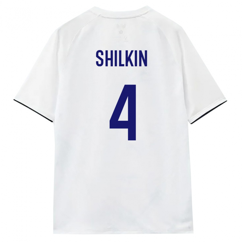 גברים רוסיה Egor Shilkin #4 לבן חום שחור הרחק ג'רזי 26-28 חולצה קצרה