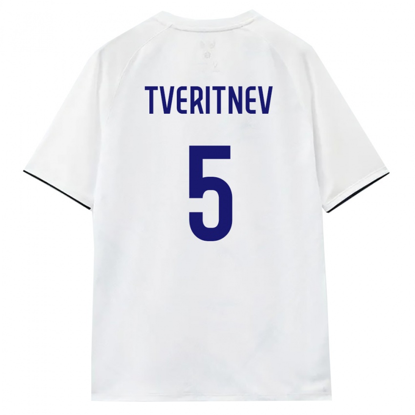 גברים רוסיה Sarkis Tveritnev #5 לבן חום שחור הרחק ג'רזי 26-28 חולצה קצרה