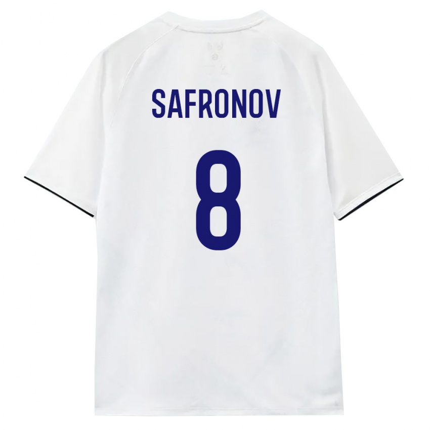 גברים רוסיה Georgiy Safronov #8 לבן חום שחור הרחק ג'רזי 26-28 חולצה קצרה