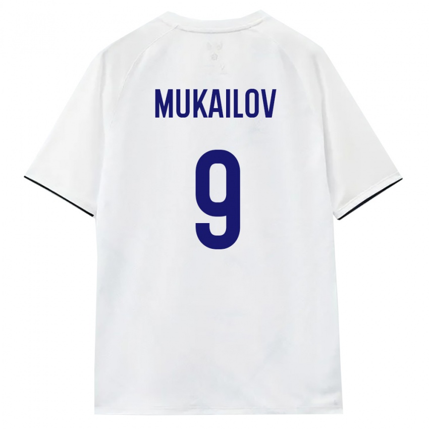 גברים רוסיה Kazbek Mukailov #9 לבן חום שחור הרחק ג'רזי 26-28 חולצה קצרה