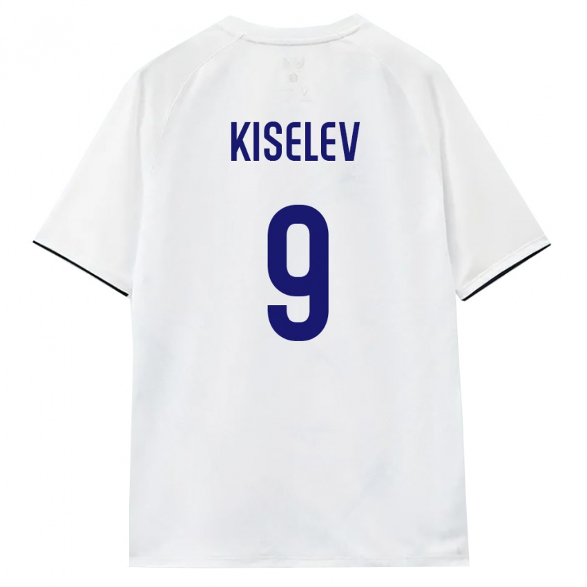 גברים רוסיה Daniil Kiselev #9 לבן חום שחור הרחק ג'רזי 26-28 חולצה קצרה