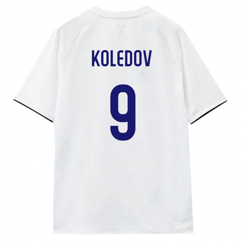 גברים רוסיה Aleksandr Koledov #9 לבן חום שחור הרחק ג'רזי 26-28 חולצה קצרה