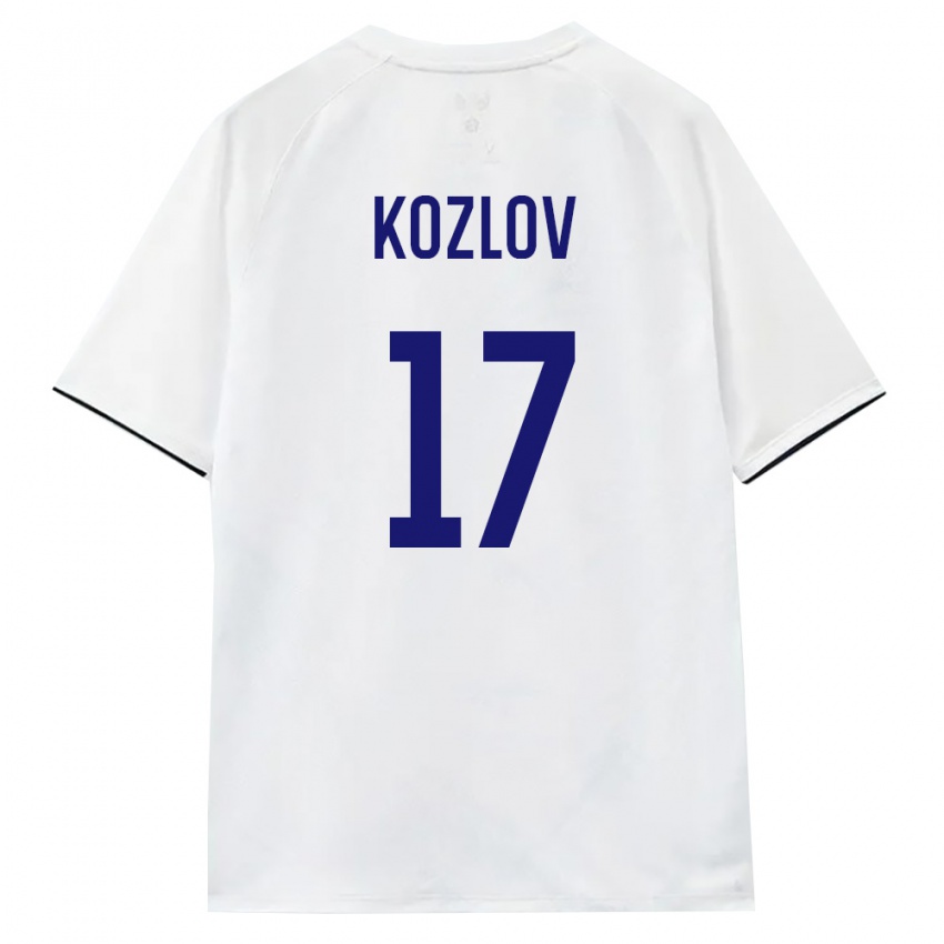 גברים רוסיה דנילה קוזלוב #17 לבן חום שחור הרחק ג'רזי 26-28 חולצה קצרה
