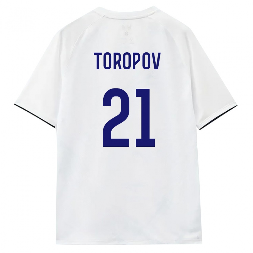 גברים רוסיה Egor Toropov #21 לבן חום שחור הרחק ג'רזי 26-28 חולצה קצרה