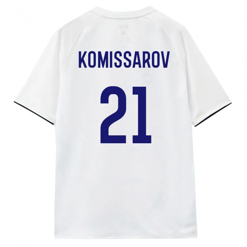 גברים רוסיה Timofey Komissarov #21 לבן חום שחור הרחק ג'רזי 26-28 חולצה קצרה