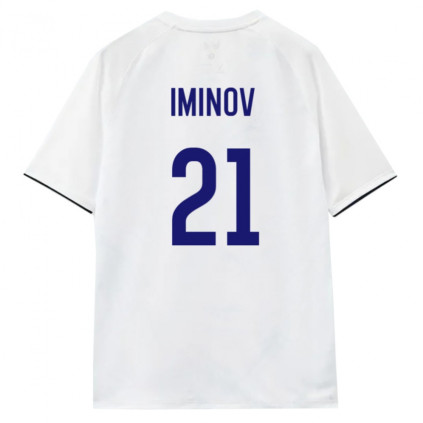 גברים רוסיה Ikhsan Iminov #21 לבן חום שחור הרחק ג'רזי 26-28 חולצה קצרה