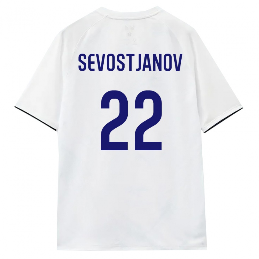 גברים רוסיה Maksim Sevostjanov #22 לבן חום שחור הרחק ג'רזי 26-28 חולצה קצרה