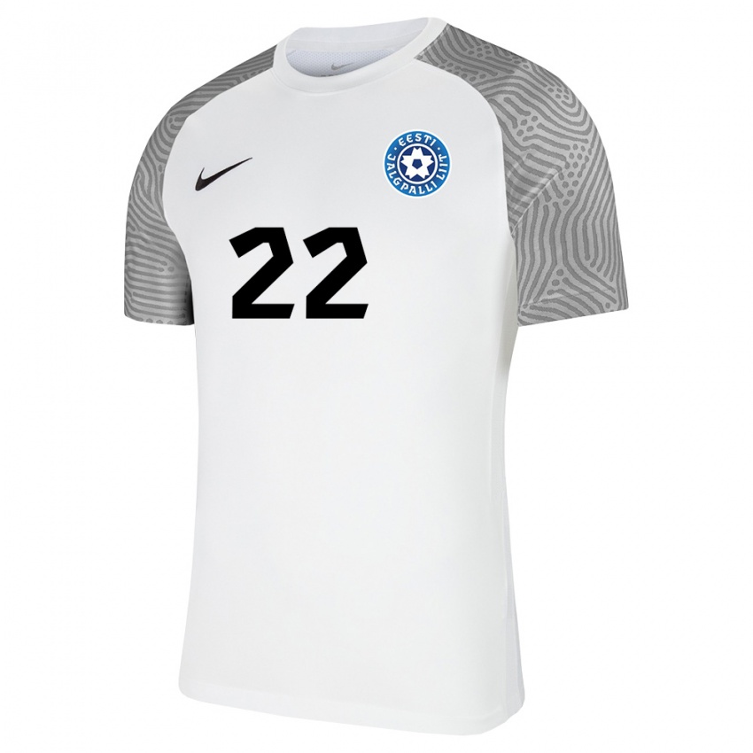 גברים אסטוניה סאנדר לפ #22 לבן אפור הרחק ג'רזי 26-28 חולצה קצרה